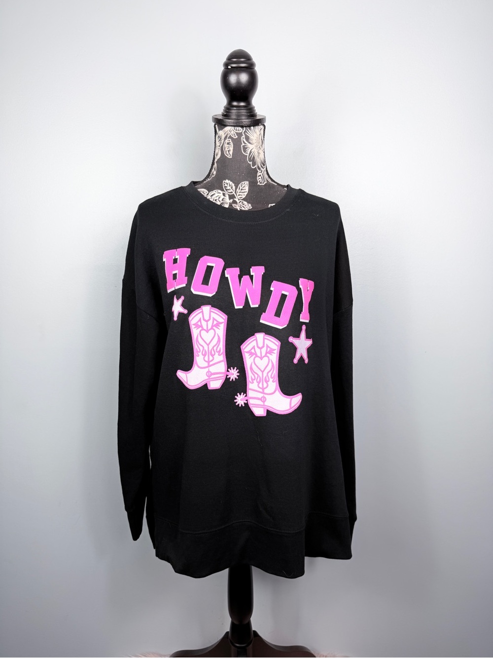 Relaxx Howdy crewneck split hem oversize long sleeve sweatshirt size medium